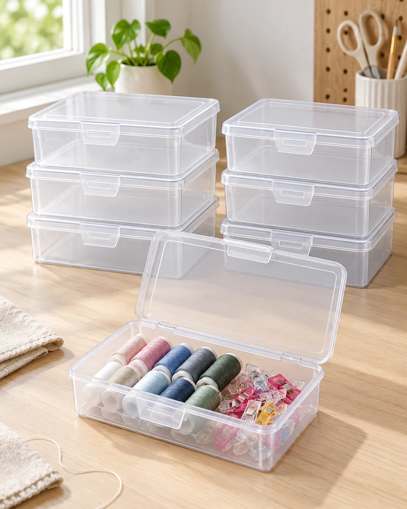 Snap-lid storage cases, set of ten