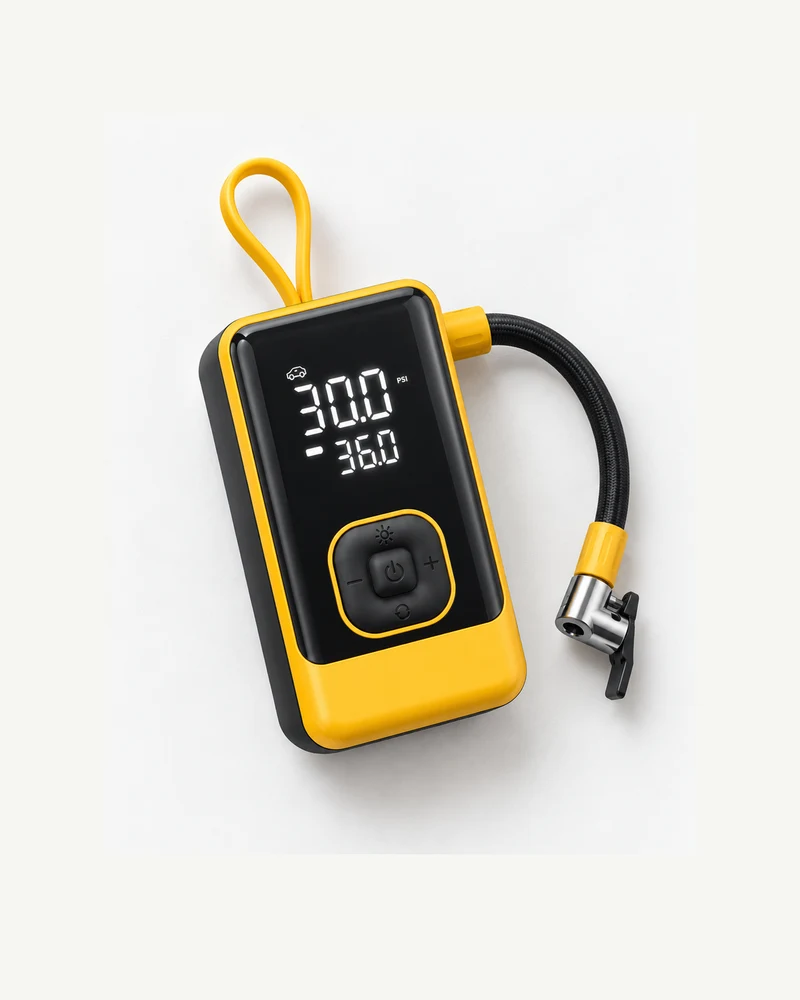 Loop-top rechargeable tire pump