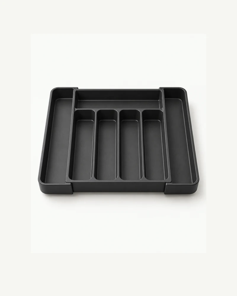 Expandable cutlery drawer tray