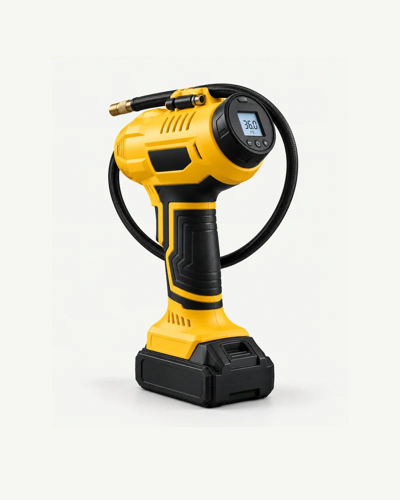 Handheld dual-power tire inflator
