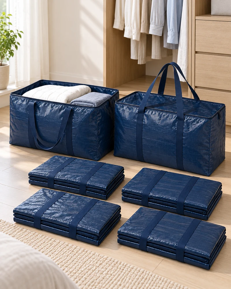 Zippered moving bags, set of six