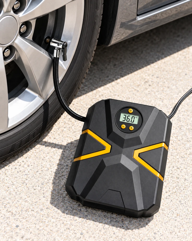Chevron-panel 12V tire pump