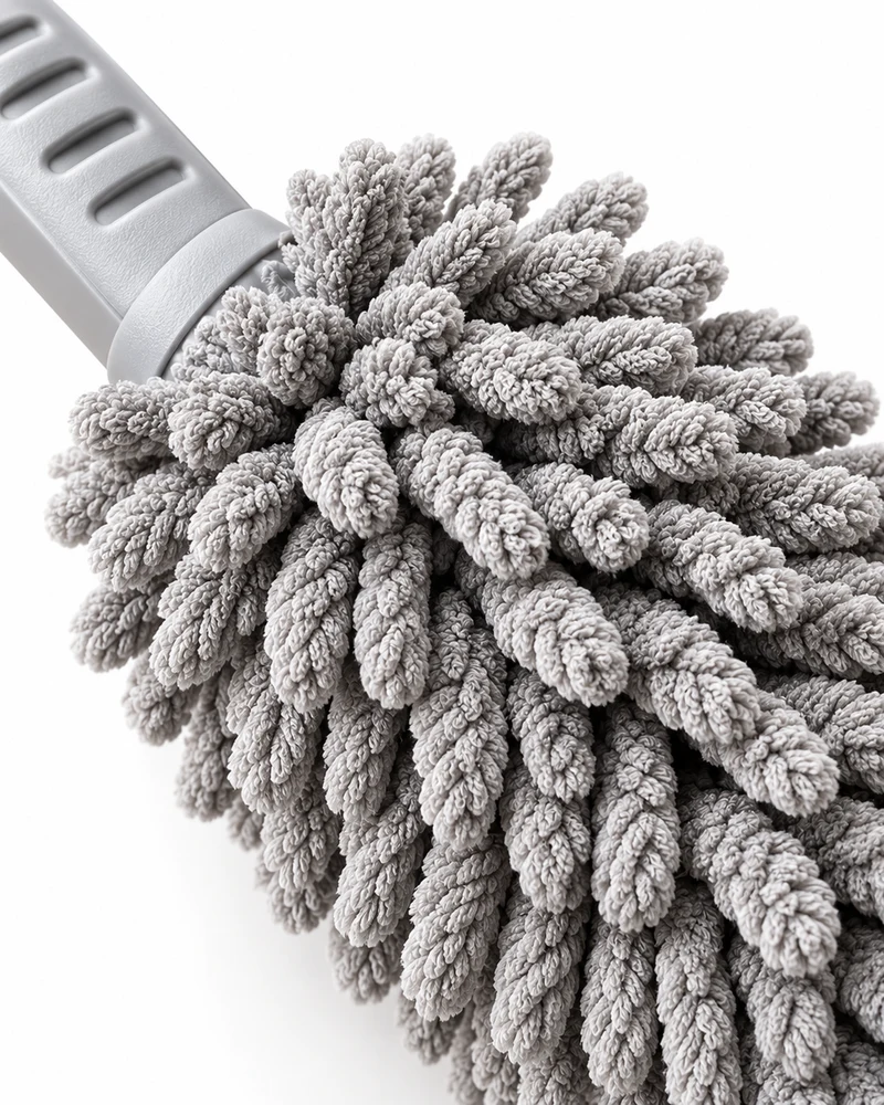 Three-brush interior dusting kit