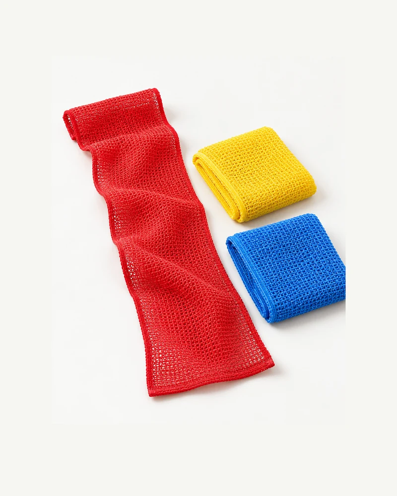 Long textured shower towels, set of three