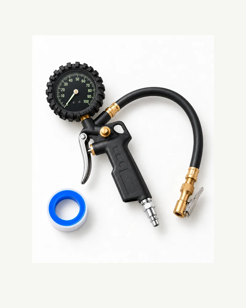 Dial tire inflator gauge
