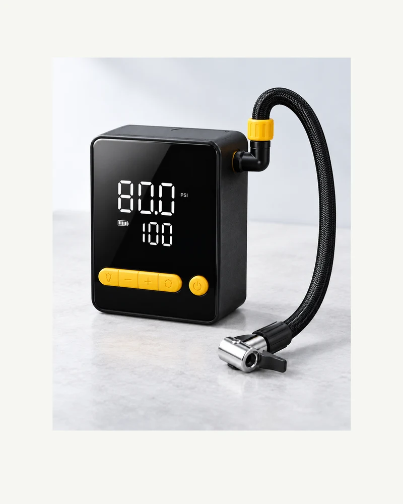 Mini swivel-hose tire pump