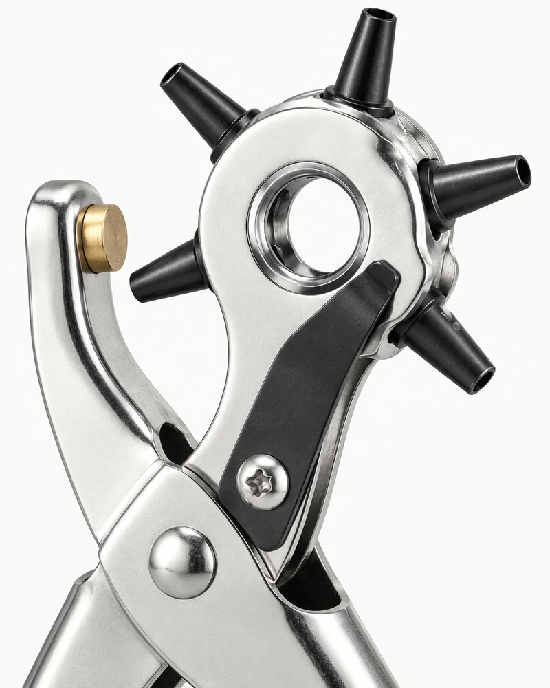 Revolving leather hole punch