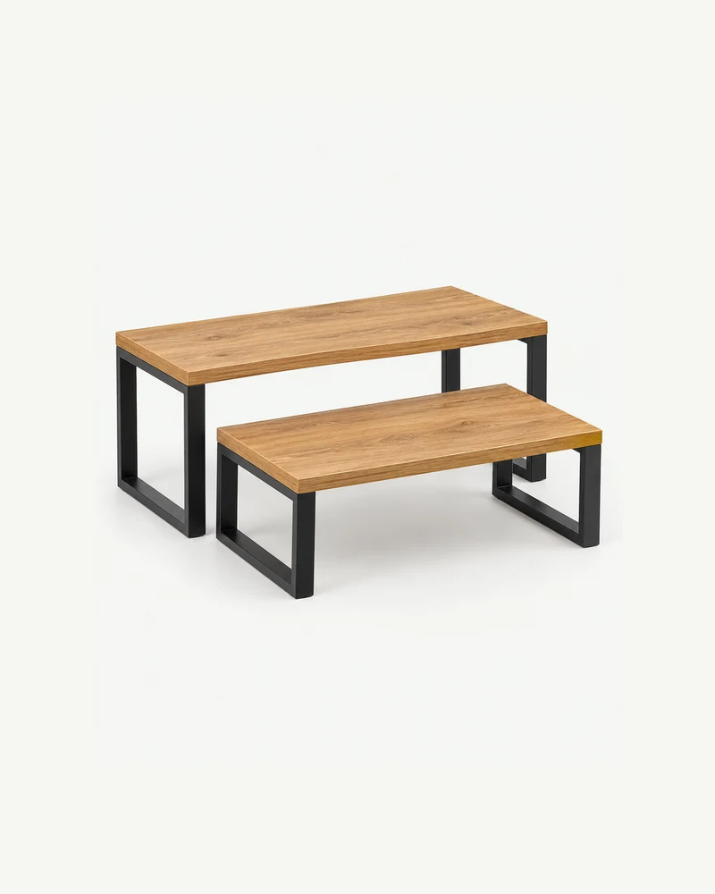 Wood-top cabinet shelves, set of two