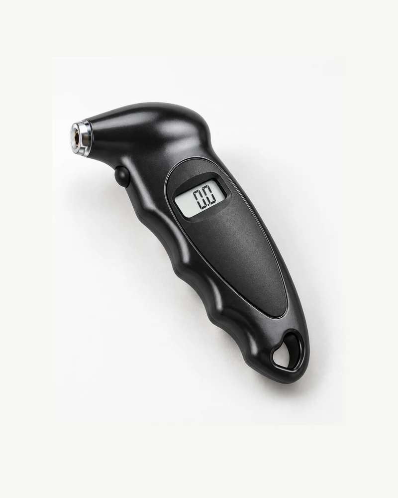 Black digital tire gauge