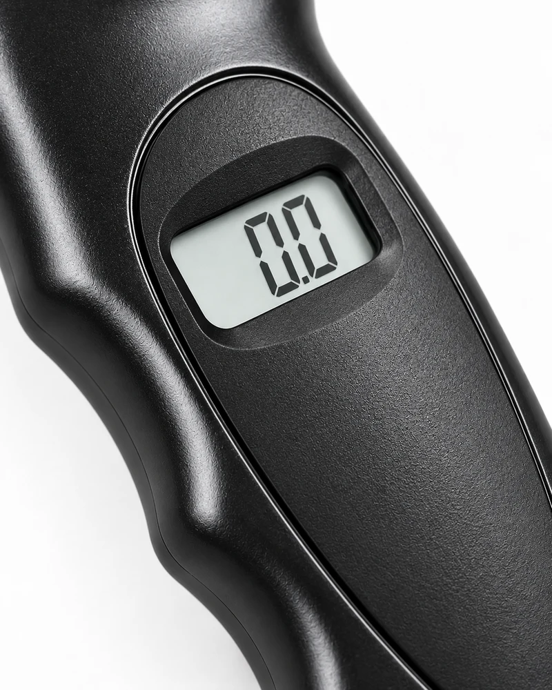 Black digital tire gauge