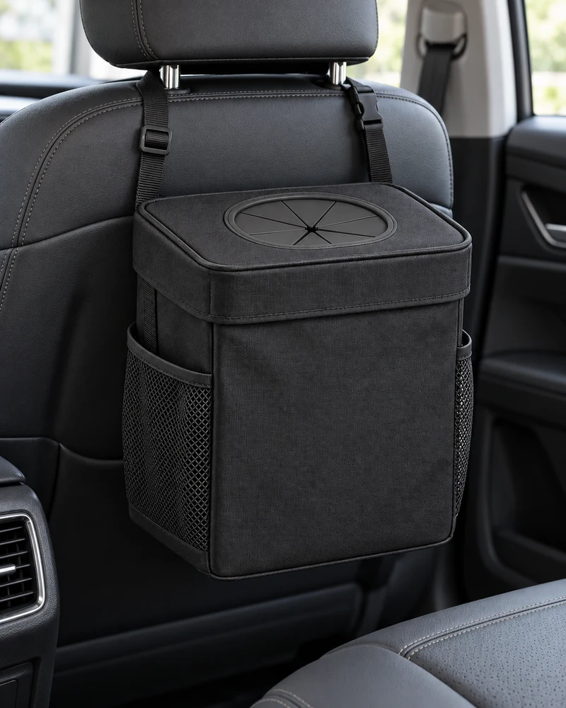 Two-gallon car trash bin