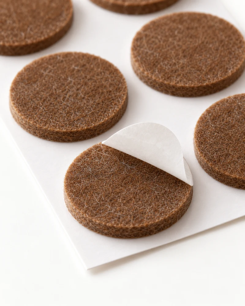 Round felt furniture pads, 48 pieces