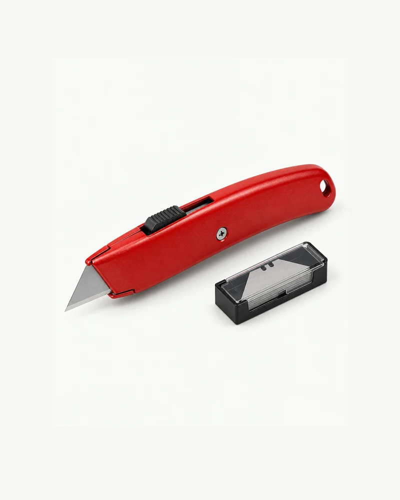 Retractable metal utility knife