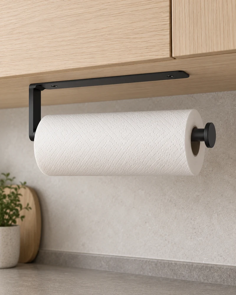Under-cabinet paper towel holder