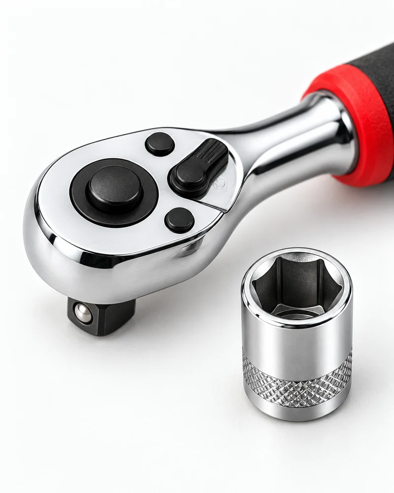 Quarter-inch socket and ratchet kit