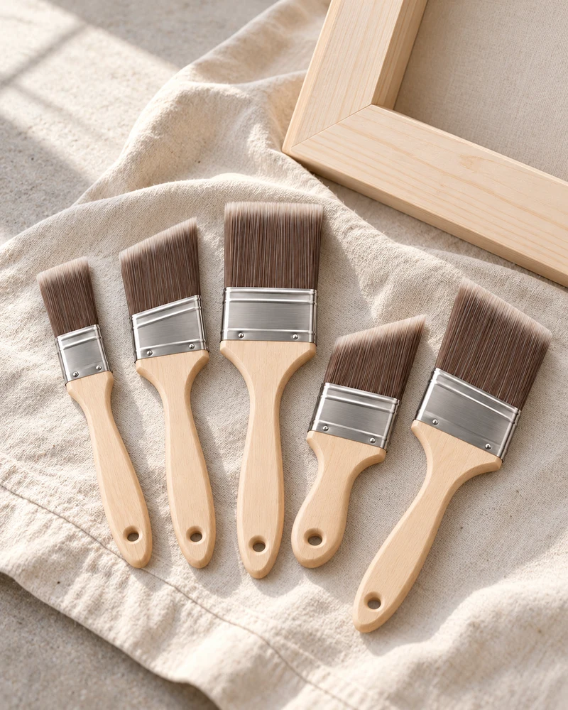 Paint brushes, set of five