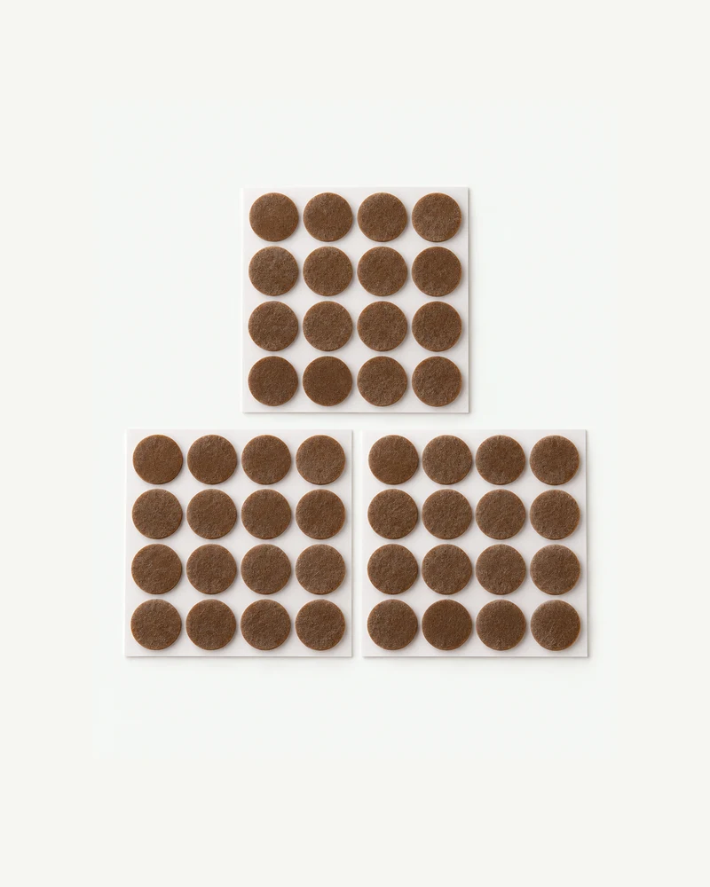 Round felt furniture pads, 48 pieces