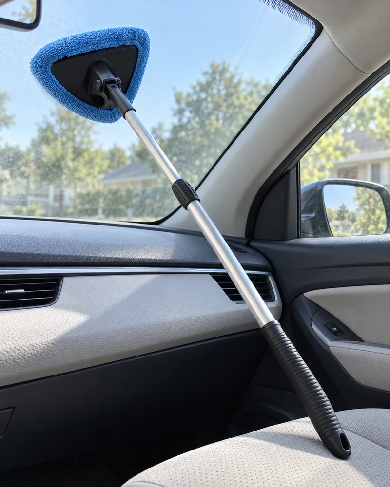 Extending windshield cleaning kit