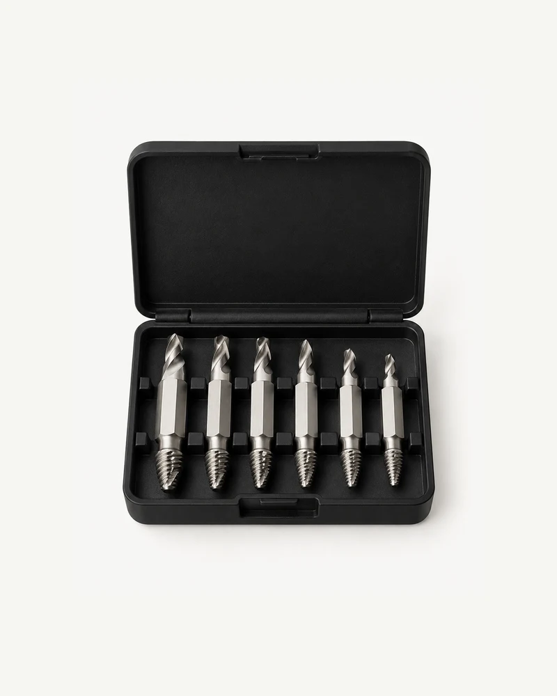 Damaged screw extractor set