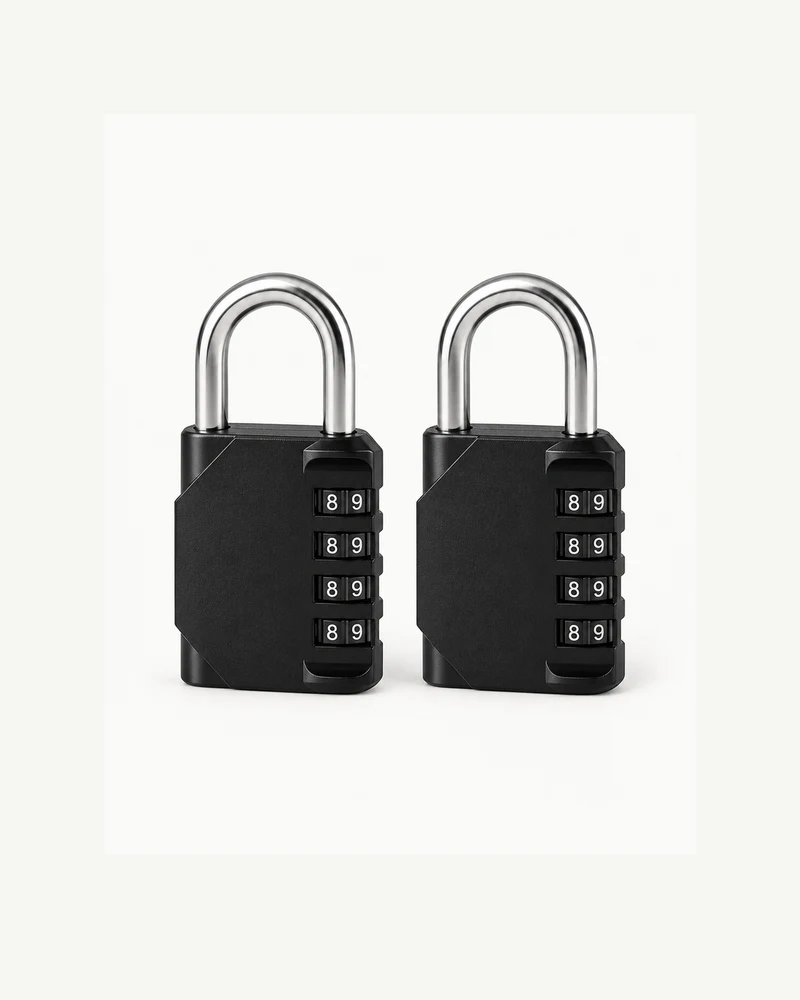 Four-dial combination padlocks, pair