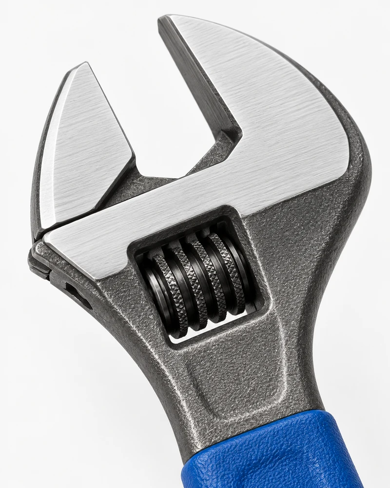 Compact adjustable wrench