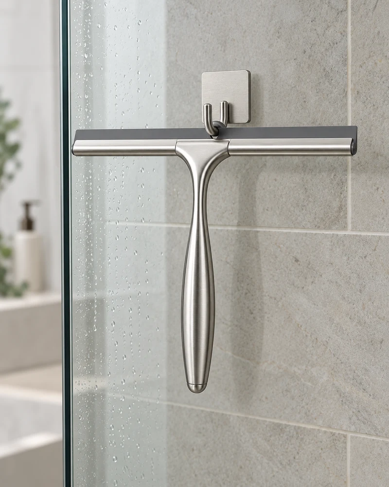 Steel window and shower squeegee