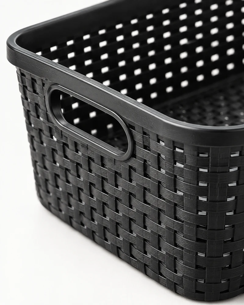 Mini woven-look baskets, set of five