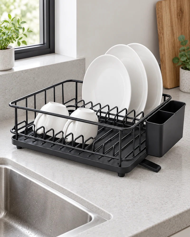 Compact dish drying rack