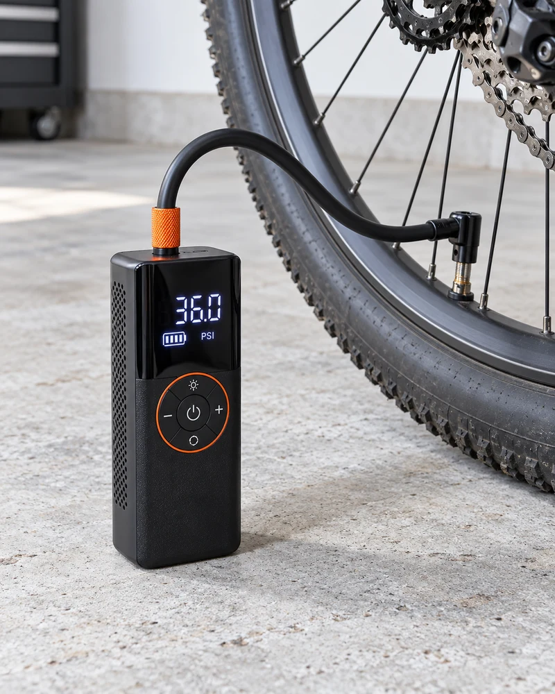 Pocket rechargeable tire pump